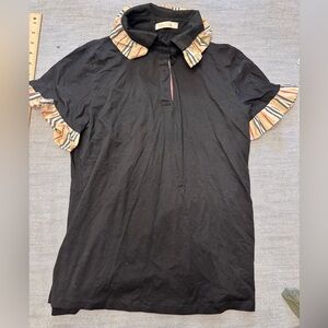 Stylish Kids Black Blouse with Striped Accents